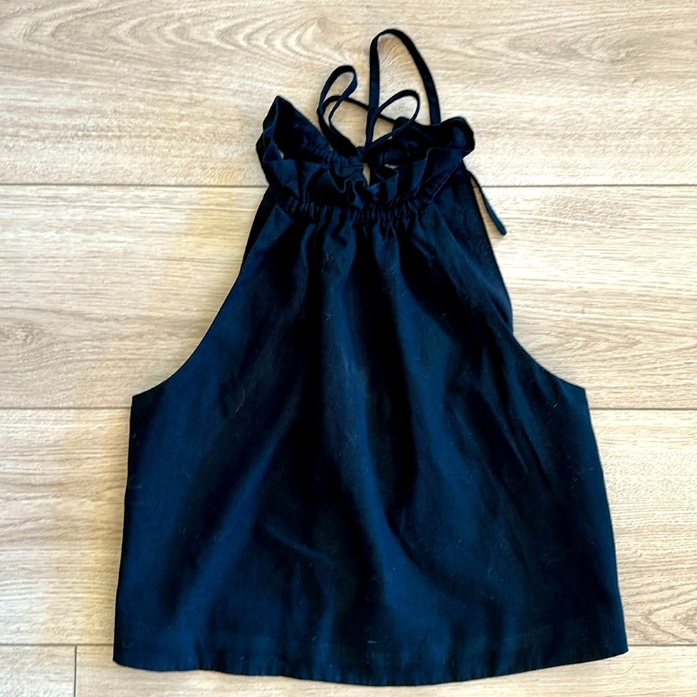 Banana Republic linen ruffle sleeveless blouse